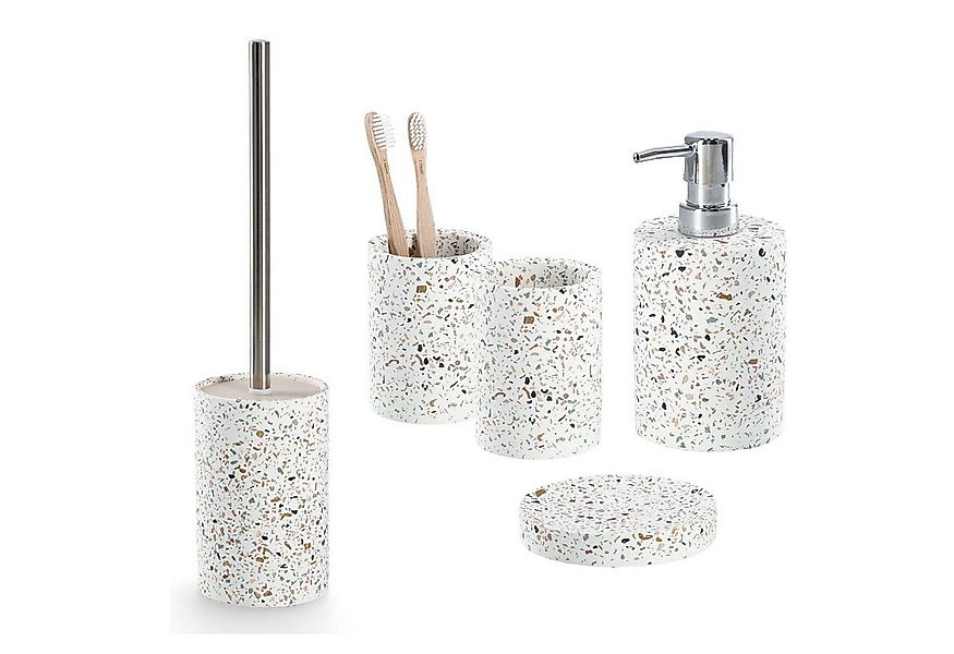 Zeller Present Badaccessoire-Set 5-teiliges Badaccessoire-Set Terrazzo - Ze günstig online kaufen