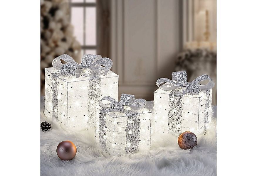 Elegear Weihnachtsfigur 3er Set LED Geschenkbox Weihnachten, Weihnachtsdeko günstig online kaufen