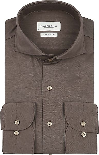 Profuomo Japanese Knitted Hemd Braun - Größe 40 günstig online kaufen