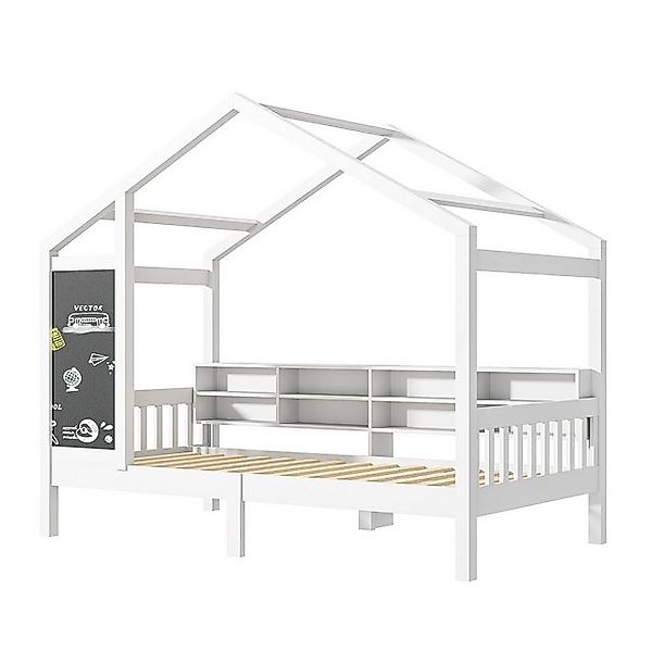 FUROKOY Kinderbett Kinderbett 90x200 cm, Bodenbett mit Rausfallschutz und L günstig online kaufen