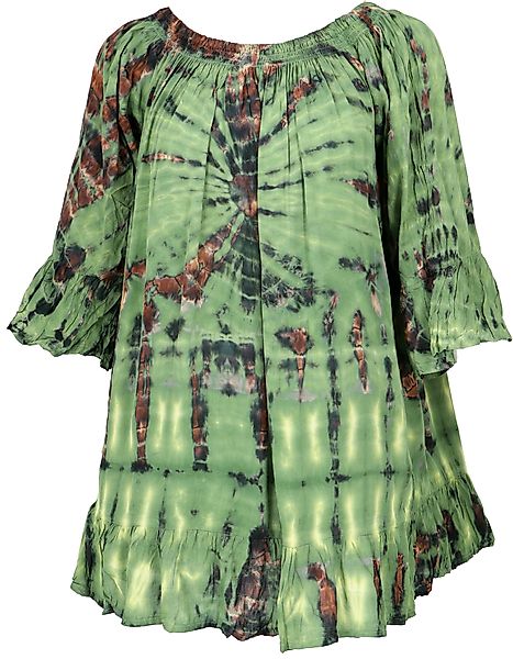 Guru-Shop Midikleid 3/4 Arm Batik Tunika, günstig online kaufen
