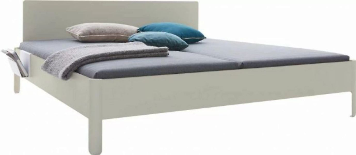 NAIT Doppelbett farbig lackiert Kieselgrau 160 x 210cm Mit Kopfteil günstig online kaufen