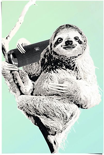 Reinders Poster "Boombox Faultier", (1 St.) günstig online kaufen