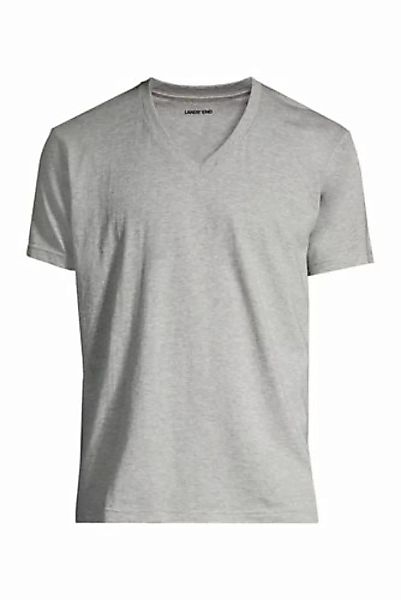 Unterhemd mit V-Ausschnitt (3er-Set), Herren, Größe: M Normal, Grau, Baumwo günstig online kaufen