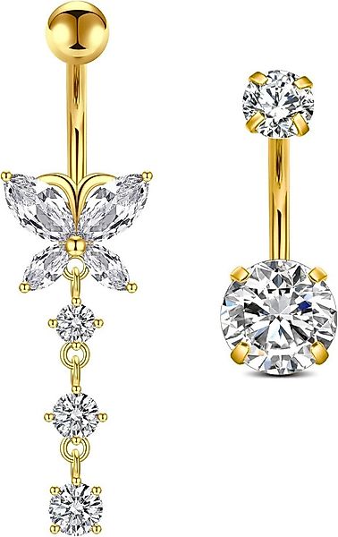 Crdifu Bauchnabelpiercing Gold Bauchnabelpiercing 10mm Chirurgenstahl günstig online kaufen