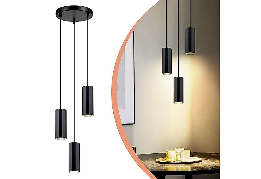 ZMH Pendelleuchte Modern Esstisch Schwarz 3 Flammig - Hängelampe GU10 Wohnz günstig online kaufen