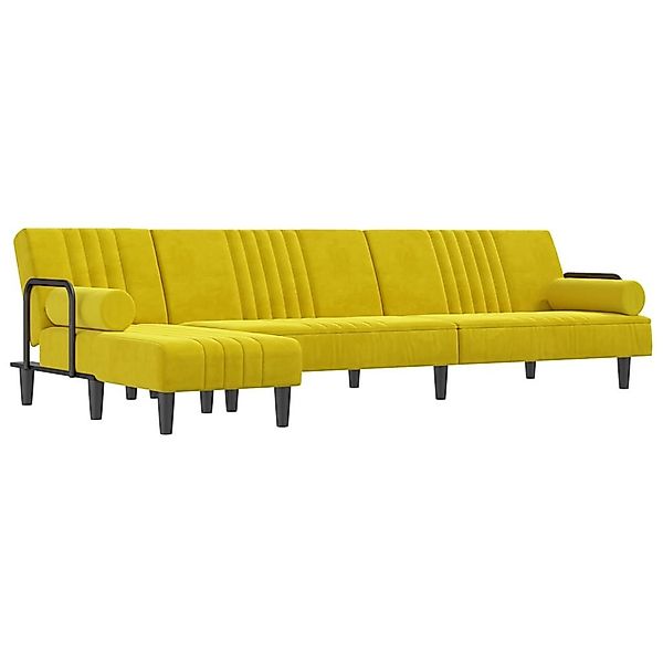 vidaXL Sofa Schlafsofa in L-Form Gelb günstig online kaufen