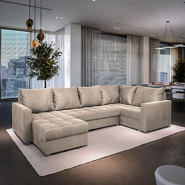 Masseno Ecksofa LORIVO mit Schlaffunktion U-Form, günstig online kaufen