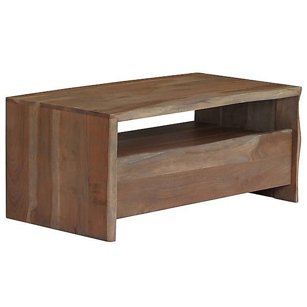 vidaXL Couchtisch Massivholz Akazie Naturkanten 90x50x40 cm Grau 246127 günstig online kaufen