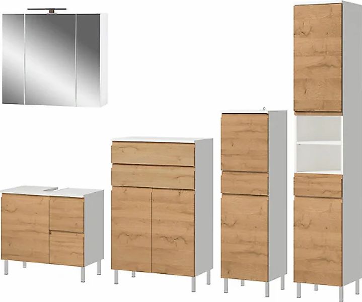GERMANIA Badmöbel-Set »Torrance«, (5 St.), Unterschrank, Spiegelschrank, Be günstig online kaufen