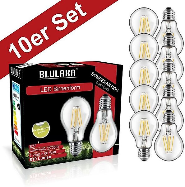 BLULAXA LED-Filament Retro Multi, E27, 10 St., Warmweiß, 10er-Set, Promotio günstig online kaufen