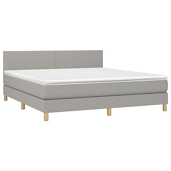 vidaXL Boxspringbett mit Matratze & LED Hellgrau 160x200 cm Stoff 3133565 günstig online kaufen
