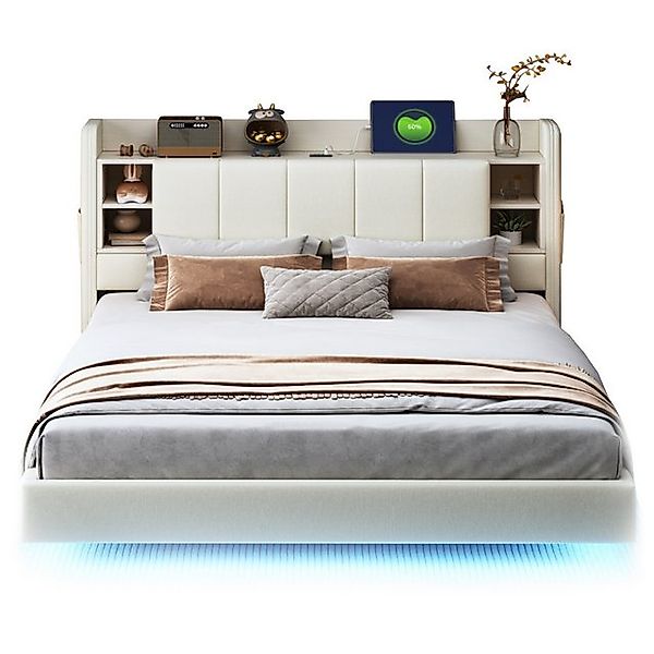 Gotagee Polsterbett 160x200cmPolsterbett,Mit USB-Steckdose und Lichtleiste, günstig online kaufen