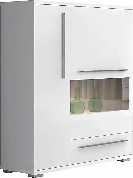 Places of Style Highboard "Piano Vitrine", UV lackiert, Soft-Close Funktion günstig online kaufen