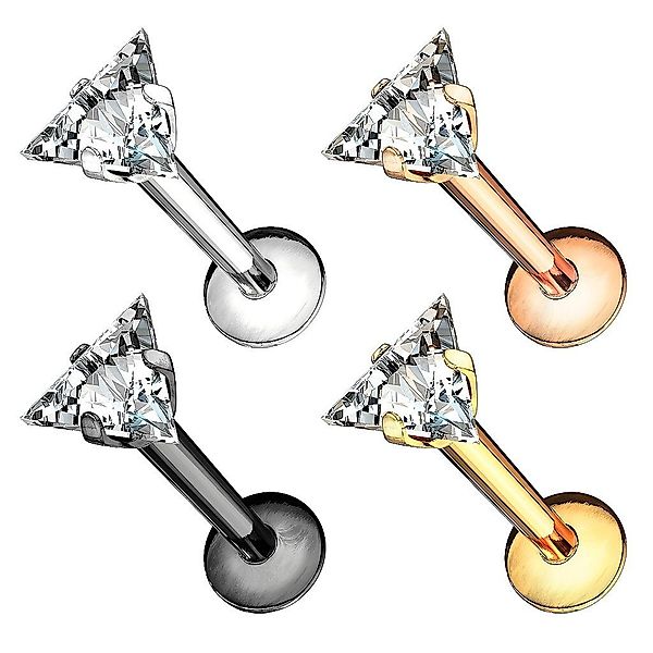 Taffstyle Piercing-Set Lippenpiercing Dreieck Kristall Labret günstig online kaufen