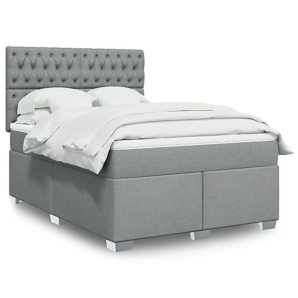 vidaXL Boxspringbett mit Matratze Hellgrau 140x190 cm Stoff 3292790 günstig online kaufen