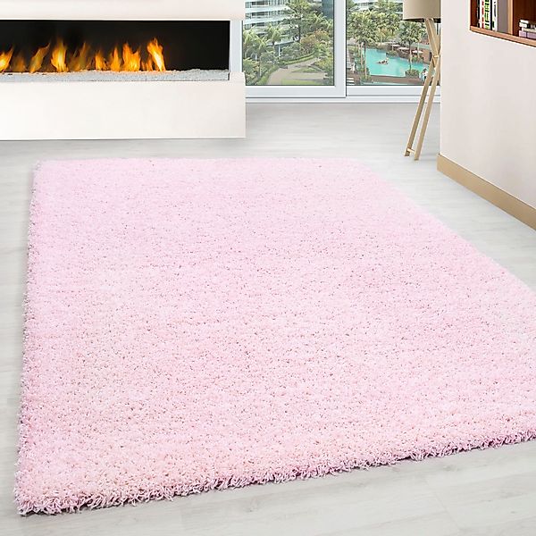 my home Hochflor-Teppich "Shaggy 30" rechteckig 30 mm Höhe Teppich, Uni Far günstig online kaufen
