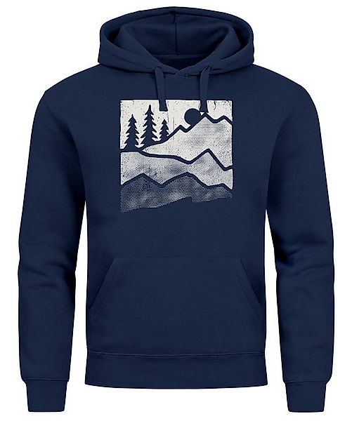 Neverless Hoodie Hoodie Herren Berge Natur Outdoor Printshirt Aufdruck Wand günstig online kaufen