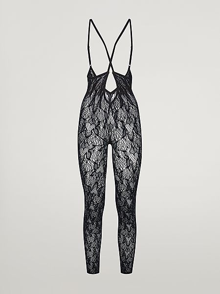 Wolford - Monogram Flower Net Tights Leggings, Frau, black, Größe: S günstig online kaufen