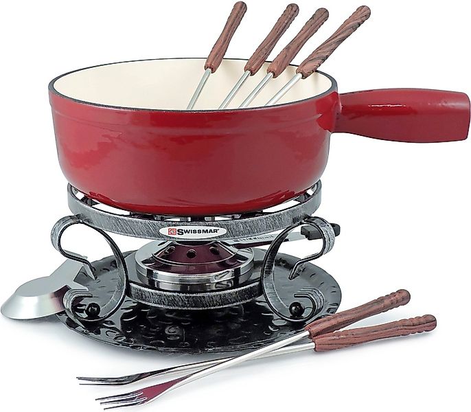 SWISSMAR Fondue "Lugano" Gusseisen, 9-teilig, inkl. 6 Fonduegabeln günstig online kaufen