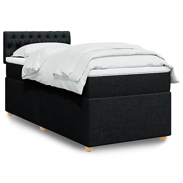 vidaXL Boxspringbett mit Matratze Schwarz 80x200 cm Stoff 3288816 günstig online kaufen