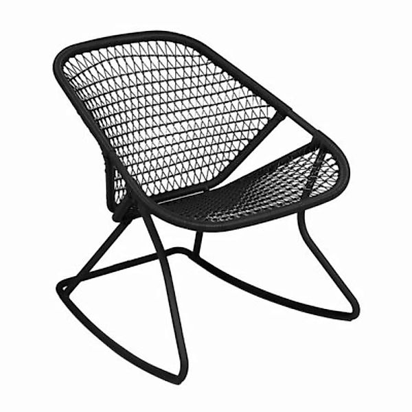 Schaukelstuhl Sixties plastikmaterial schwarz / Weiche Sitzfläche aus geflo günstig online kaufen
