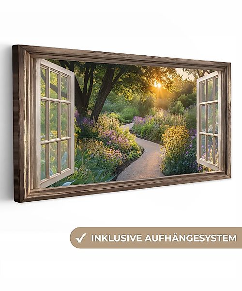OneMillionCanvasses® Leinwandbild Panorama Aussicht - Blumen günstig online kaufen