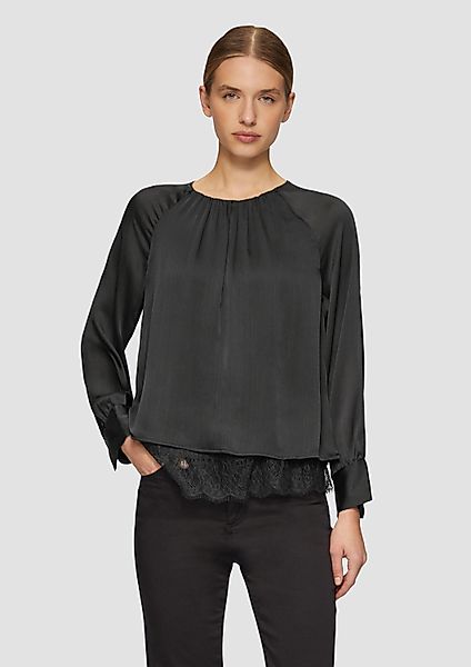 s.Oliver Langarmbluse Bluse Festive Viskosebluse mit günstig online kaufen
