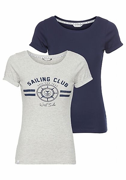 DELMAO T-Shirt, (Packung, 2 tlg., 2er-Pack), im maritimen Design mit Aufsch günstig online kaufen