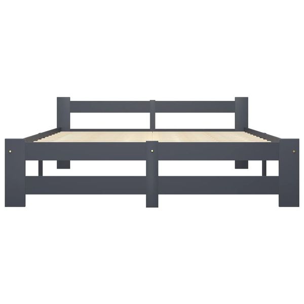 vidaXL Bett Massivholzbett Dunkelgrau Kiefer 120x200 günstig online kaufen