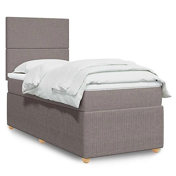 vidaXL Boxspringbett mit Matratze Taupe 90x200 cm Stoff 3294236 günstig online kaufen