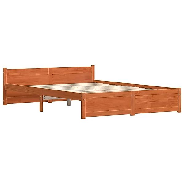 vidaXL Bettgestell Wachsbraun 160 x 200 cm Massivholz Kiefer 870154 günstig online kaufen
