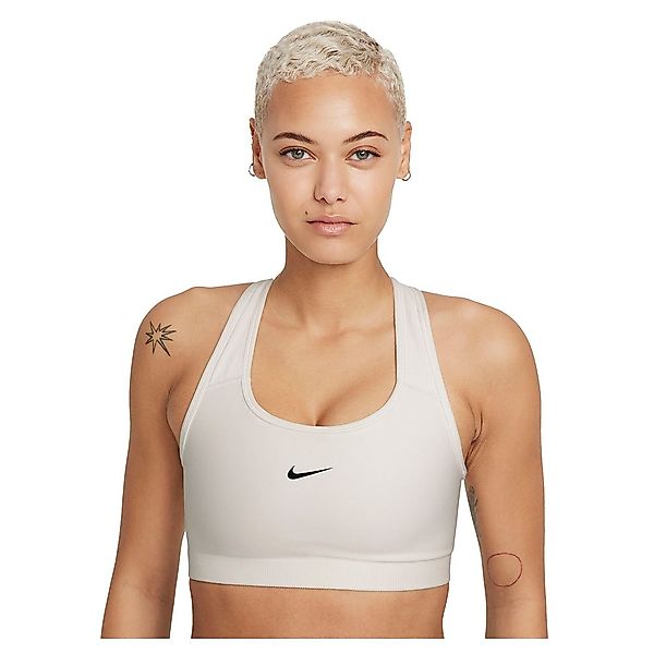 Nike Dri Fit Swoosh Seamless Medium Support Sport-bh L Summit White / Black günstig online kaufen