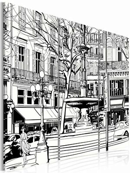 artgeist Wandbild Skizze eines Pariser Platzes schwarz/weiß Gr. 60 x 40 günstig online kaufen