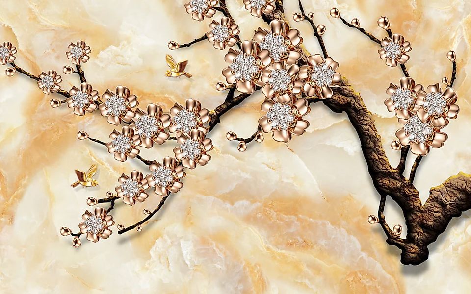 Papermoon Fototapete "Muster mit Blumen" günstig online kaufen