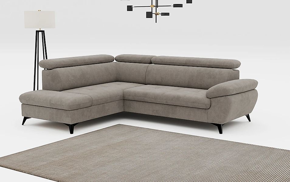 COTTA Ecksofa "Hudson L-Form, B: 256 cm" mit Kopfteilverstellung, optional günstig online kaufen