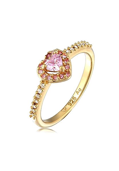 Elli Fingerring Herz Zirkonia Weiß 925 günstig online kaufen