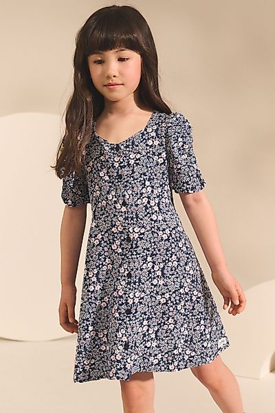 Next A-Linien-Kleid Kleid mit gerafften Ärmeln günstig online kaufen