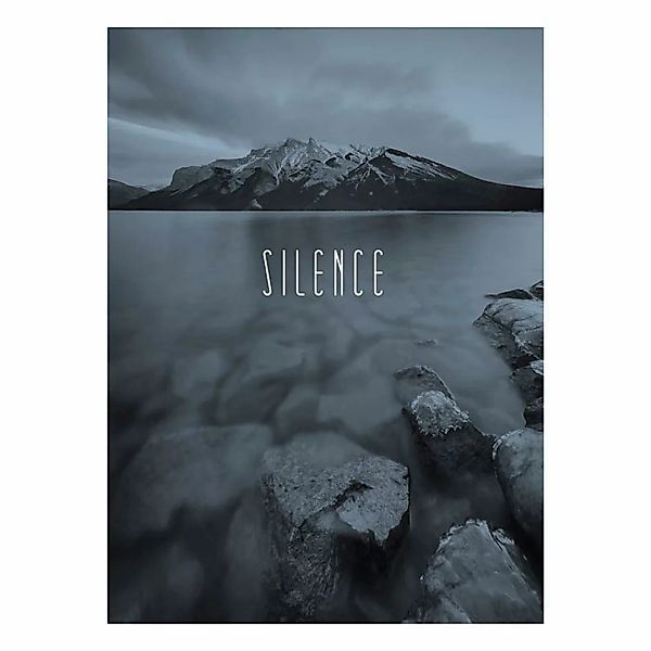 Komar Poster Word Lake Silence Steel Natur B/L: ca. 30x40 cm günstig online kaufen