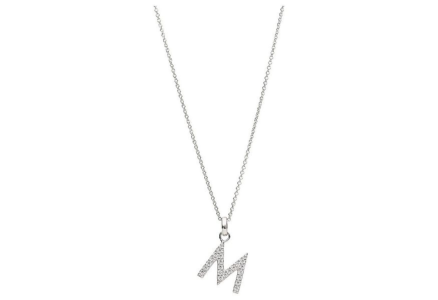 Smart Jewel Kette mit Anhänger Buchstabe M mit Zirkonia Steine, Silber 925 günstig online kaufen