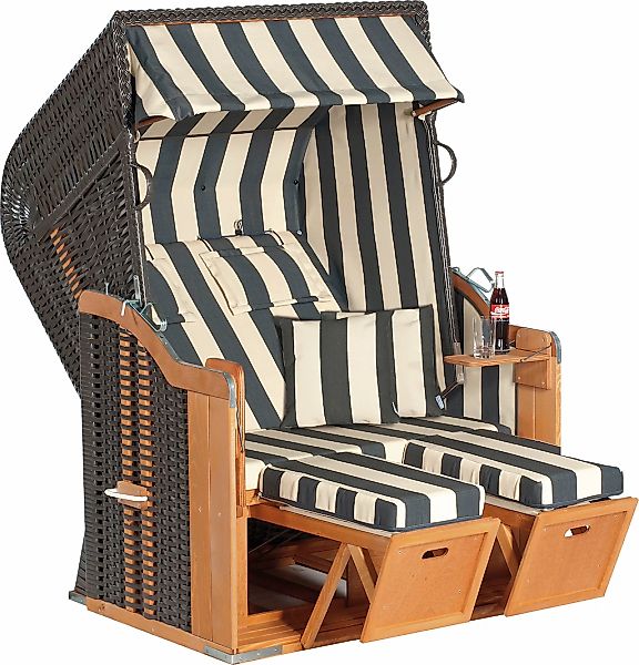 SunnySmart Strandkorb "Rustikal 250 Plus" 2-Sitzer, komplett montiert, Ober günstig online kaufen