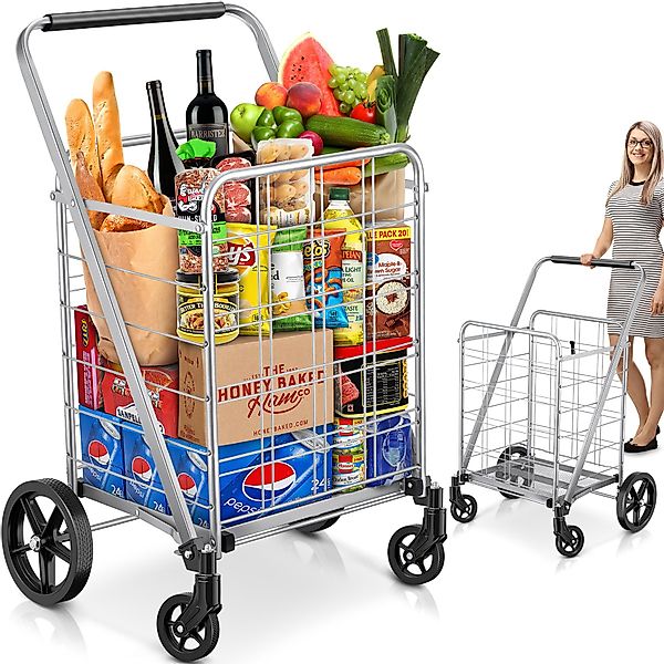 POPOLIC Einkaufstrolley flach zusammenklappbarer Einkaufswagen mit günstig online kaufen