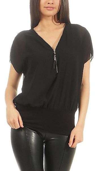 malito more than fashion Chiffonbluse 6298 Kurzarm Bluse günstig online kaufen