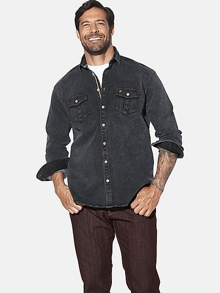 Jan Vanderstorm Langarmhemd OLAVIK in modischer Denim-Optik günstig online kaufen