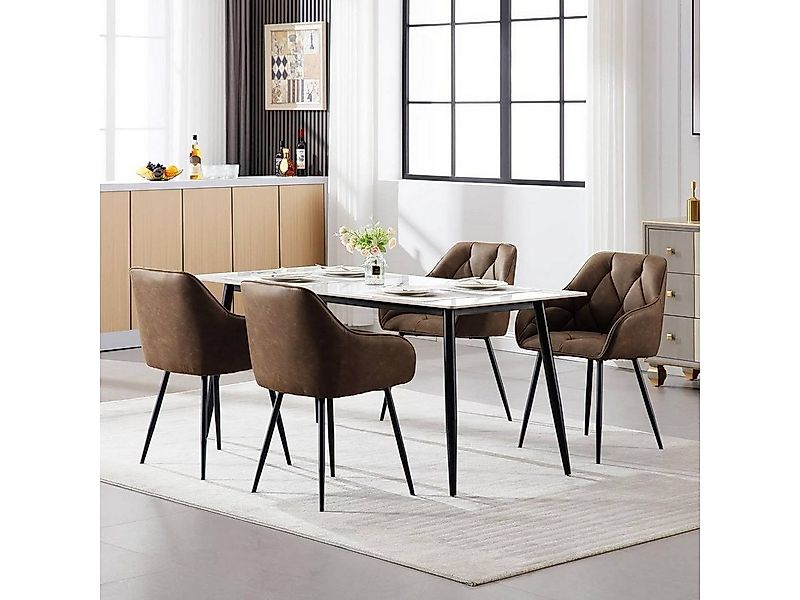 Woltu 4-Fußstuhl (Set, 4 St), Esszimmerstühle ergonomischer aus Kunstleder günstig online kaufen
