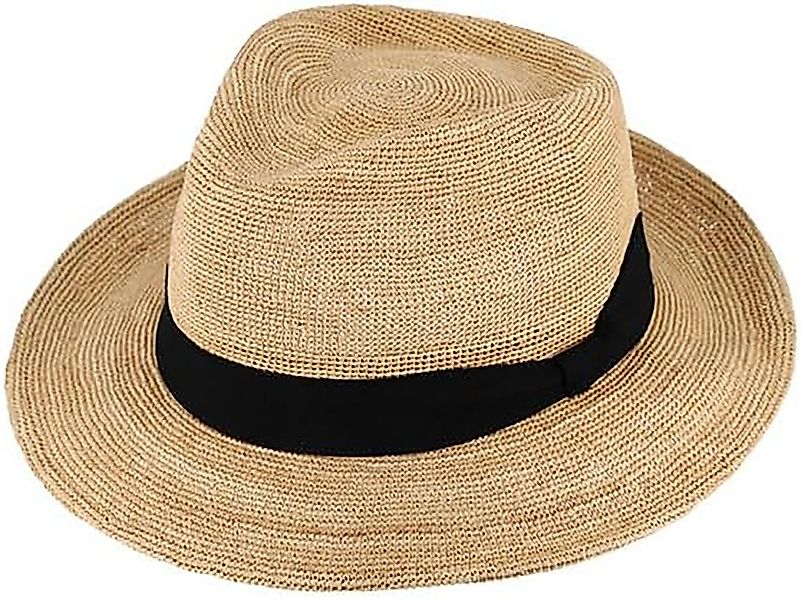 Fiebig Strohhut Raffiahut Fedora Crochet, Crushable Sonnenhut aus gehäkelte günstig online kaufen