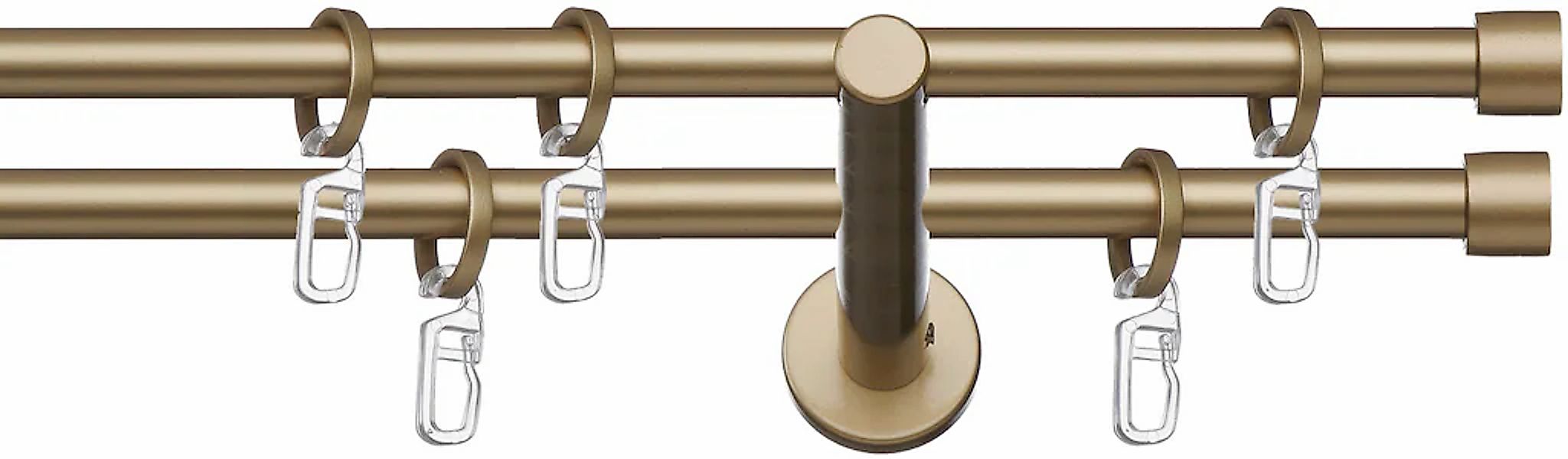 indeko Gardinenstange "Andrax" Ø 12 mm 2 läufig-läufig Fixmaß Komplett-Set günstig online kaufen