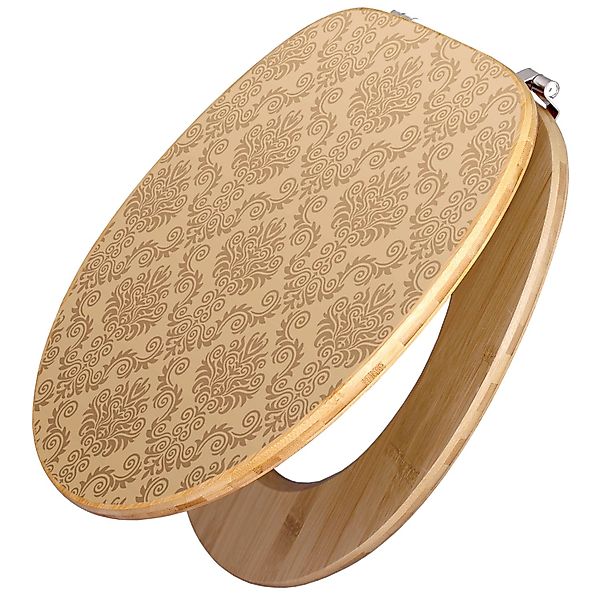 banjado WC-Sitz Bambus Motiv Tapete Beige günstig online kaufen