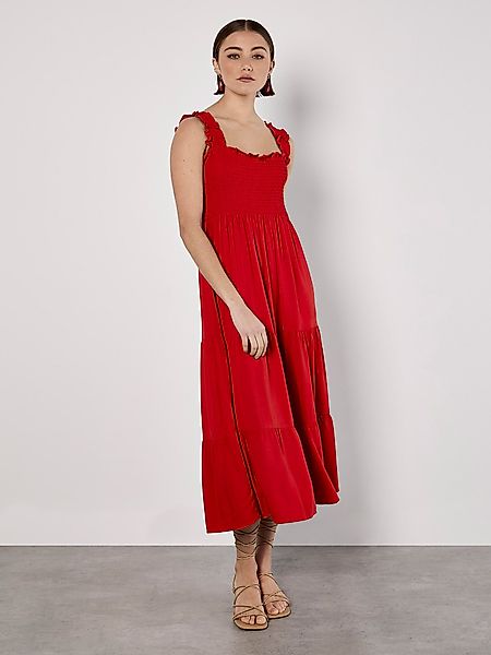 Apricot Midikleid Slub Viscose Smock Dress, günstig online kaufen