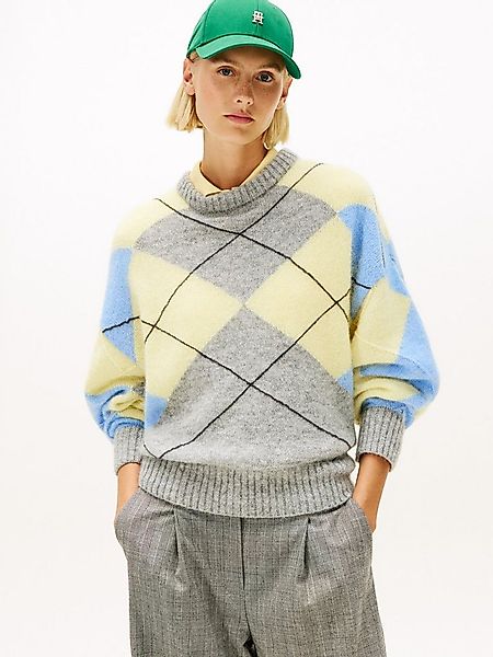 Tommy Hilfiger Strickpullover ALPACA BLEND ARGYLE C-NK LS SWT günstig online kaufen